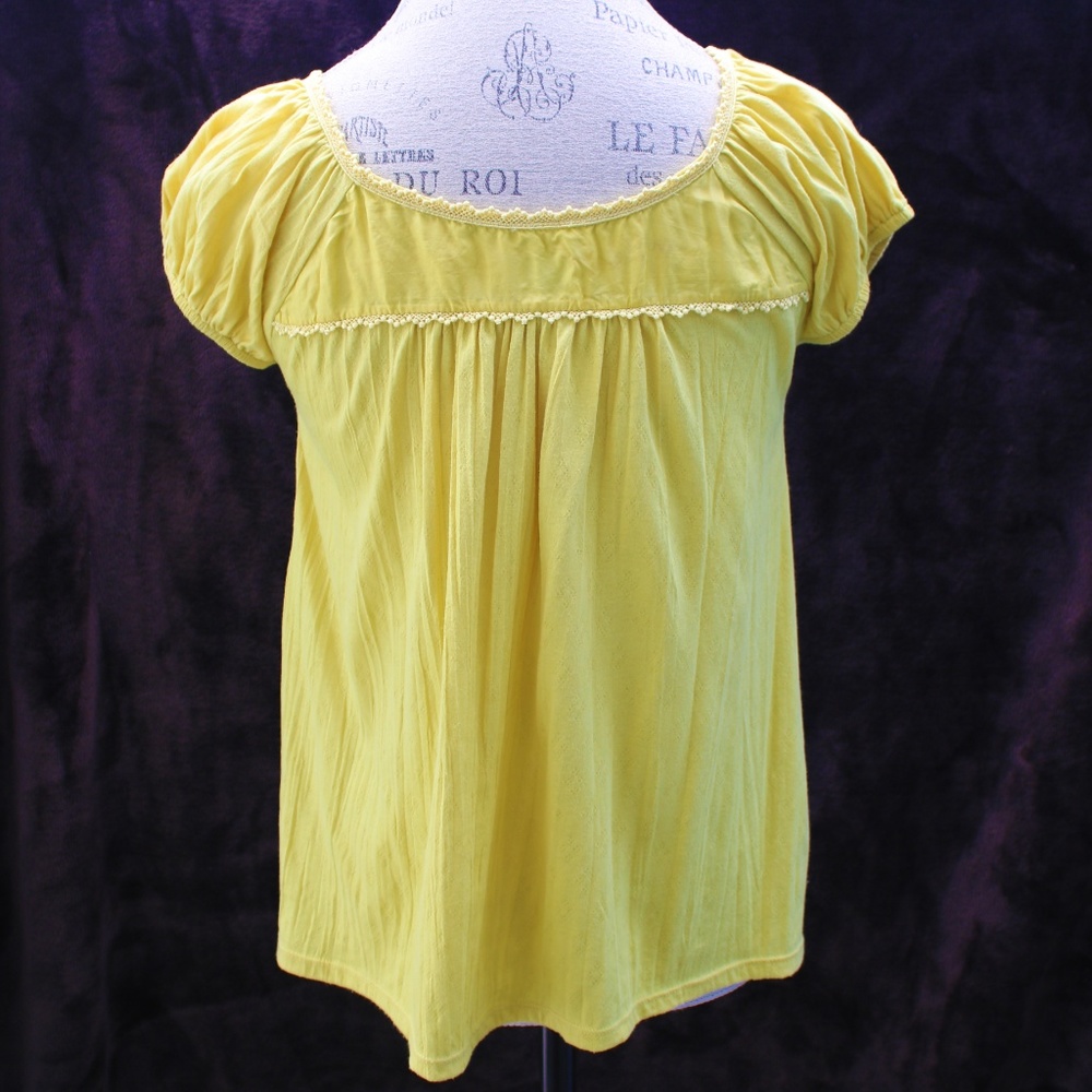 Anthropologie Yellow Blouse By Ric Rac Size XS - Picture 3 of 8